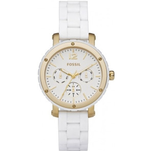 Watch strap Fossil BQ9405 Stainless steel White 16mm